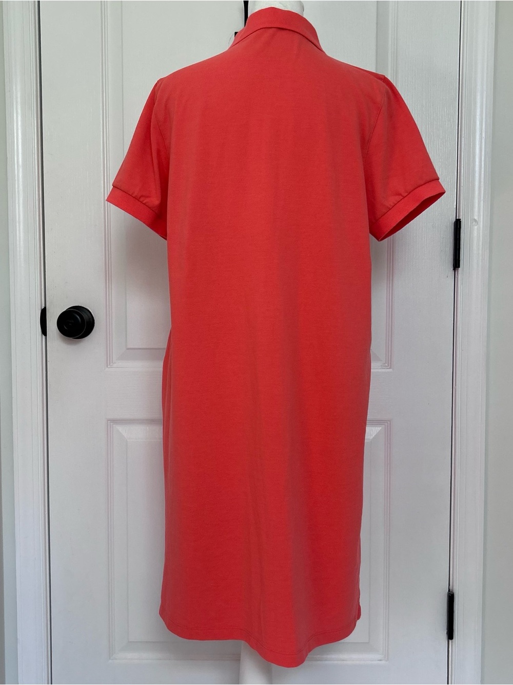 J. Crew Coral Short Sleeve Polo Dress Knee Length Size Medium Cotton - Picture 6 of 12